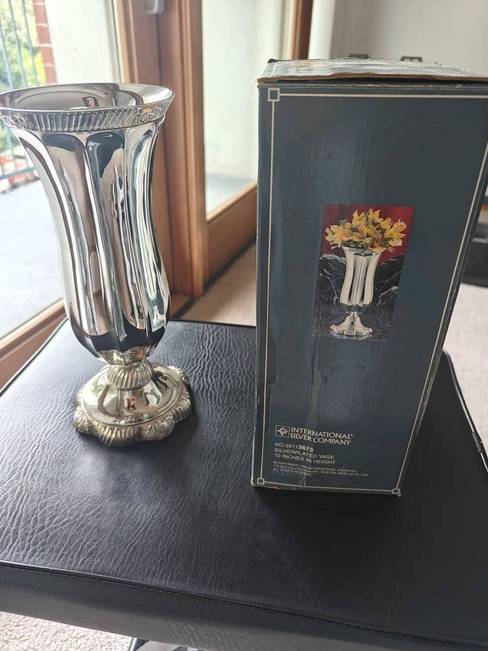 International Silver Company Silver Fluted Vase